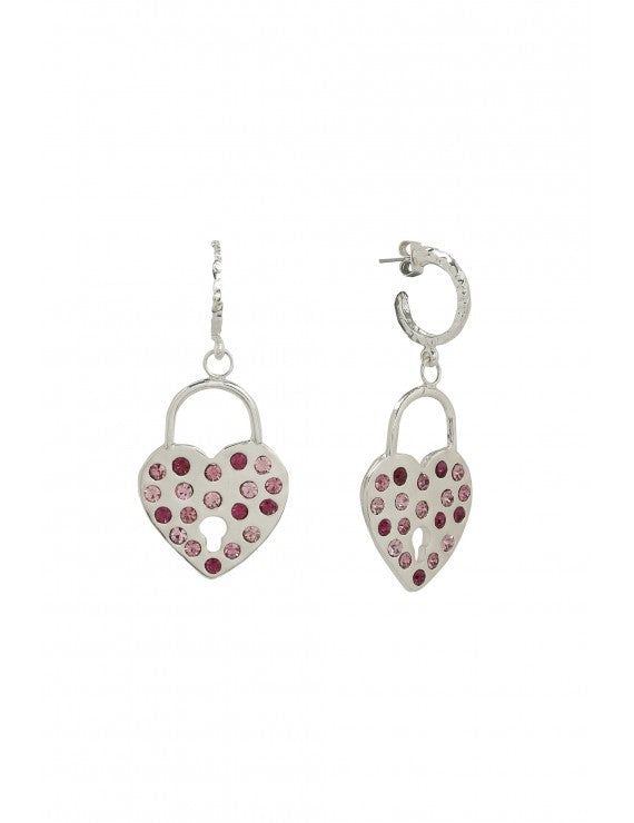 Declara-Silver Heart Padlock Earrings-2-roqelvaxirum.shop