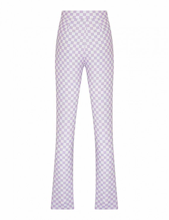 Declara-Sparkle Checkered Pant-4-roqelvaxirum.shop