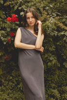Delicate-Gri İpek Elbise-Elbise-1-roqelvaxirum.shop