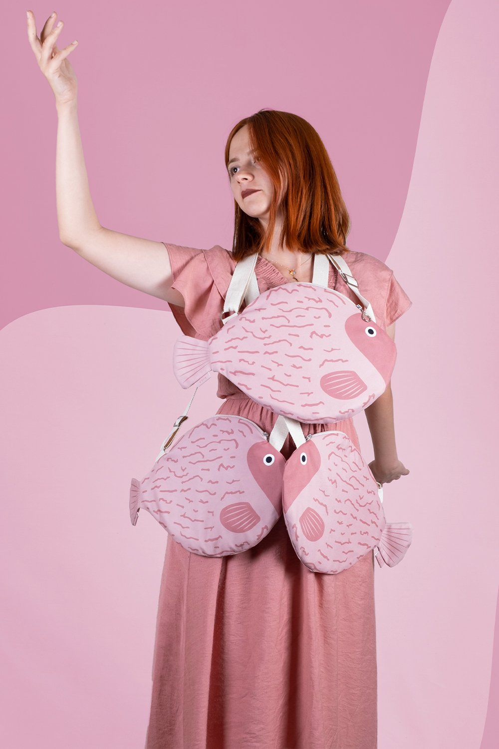 Design Vira-Pink Blowfish-Omuz Çantası-1-roqelvaxirum.shop