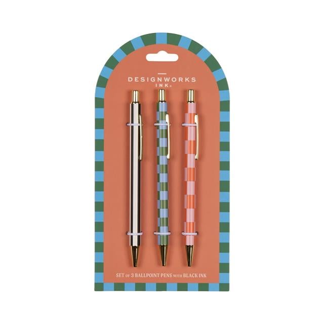 Designwork Ink-A Dopo 3'lü Tükenmez Kalem Seti Çizgi, Karo-Defter-1-roqelvaxirum.shop