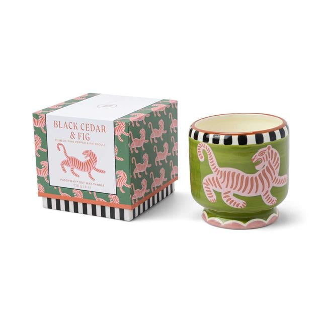 Designwork Ink-A Dopo Luxury Artisan El Boyaması 226g Mum Tiger Black Cedar & Fig-Mum-2-roqelvaxirum.shop
