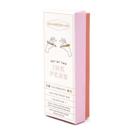 Designwork Ink-Colour Block İkili Tükenmez Kalem Seti Rosewood & Blush-Roller Kalem-2-roqelvaxirum.shop