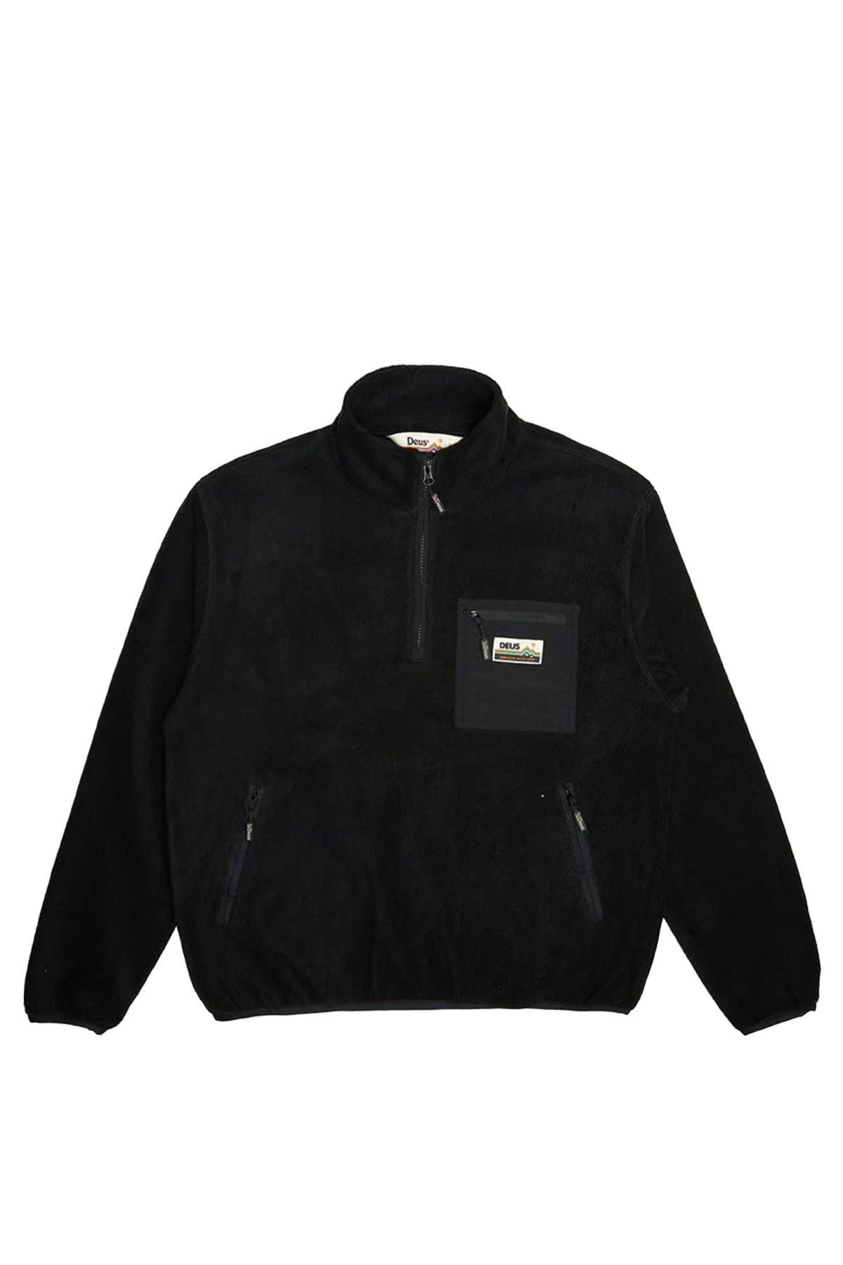 Deus-Munster Zip Polar Fleece Trek Black-Sweatshirts & Hoodies-4-roqelvaxirum.shop