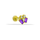 Dianora Piercing-14 Ayar Altın Mor Baget Taşlı Minimal Tragus Piercing-Tragus Piercing-1-roqelvaxirum.shop