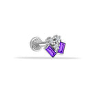 Dianora Piercing-14 Ayar Altın Mor Baget Taşlı Minimal Tragus Piercing-Tragus Piercing-3-roqelvaxirum.shop