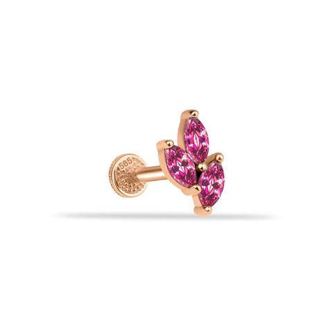 Dianora Piercing-14 Ayar Altın Pembe Markis Taşlı Minimal Tragus Piercing-Tragus Piercing-2-roqelvaxirum.shop