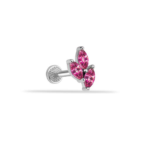 Dianora Piercing-14 Ayar Altın Pembe Markis Taşlı Minimal Tragus Piercing-Tragus Piercing-3-roqelvaxirum.shop