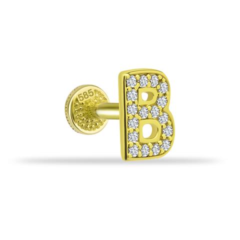 Dianora Piercing-14 Ayar Altın Taşlı Düz B Harfi Tragus Piercing-Tragus Piercing-1-roqelvaxirum.shop