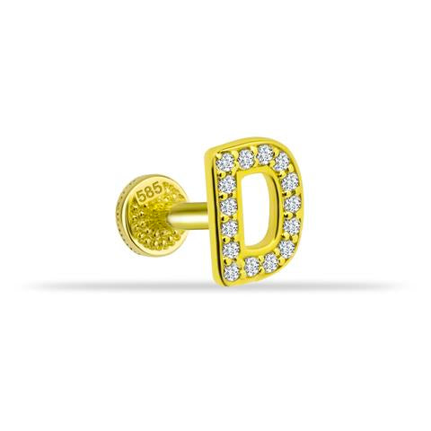 Dianora Piercing-14 Ayar Altın Taşlı Düz D Harfi Tragus Piercing-Tragus Piercing-1-roqelvaxirum.shop