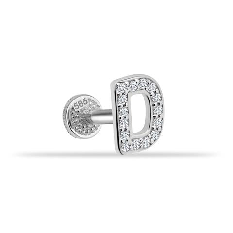 Dianora Piercing-14 Ayar Altın Taşlı Düz D Harfi Tragus Piercing-Tragus Piercing-3-roqelvaxirum.shop