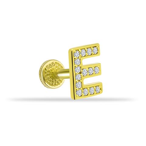 Dianora Piercing-14 Ayar Altın Taşlı Düz E Harfi Tragus Piercing-Tragus Piercing-1-roqelvaxirum.shop
