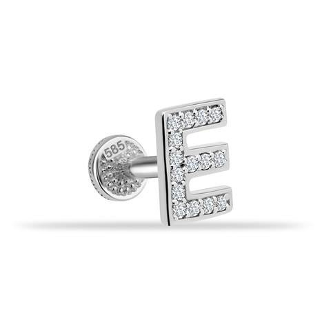 Dianora Piercing-14 Ayar Altın Taşlı Düz E Harfi Tragus Piercing-Tragus Piercing-3-roqelvaxirum.shop