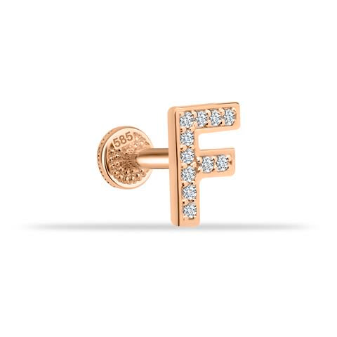 Dianora Piercing-14 Ayar Altın Taşlı Düz F Harfi Tragus Piercing-Tragus Piercing-2-roqelvaxirum.shop