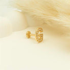 Dianora Piercing-14 Ayar Altın Taşlı Düz G Harfi Tragus Piercing-Tragus Piercing-4-roqelvaxirum.shop