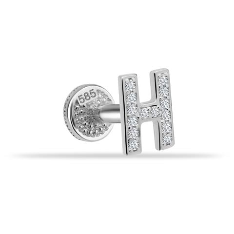 Dianora Piercing-14 Ayar Altın Taşlı Düz H Harfi Tragus Piercing-Tragus Piercing-3-roqelvaxirum.shop