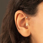 Dianora Piercing-14 Ayar Altın Taşlı Düz H Harfi Tragus Piercing-Tragus Piercing-4-roqelvaxirum.shop