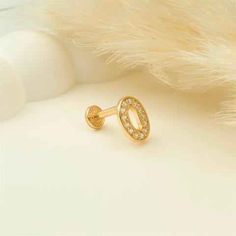 Dianora Piercing-14 Ayar Altın Taşlı Düz O Harfi Tragus Piercing-Tragus Piercing-7-roqelvaxirum.shop