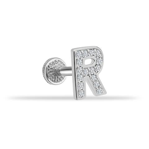 Dianora Piercing-14 Ayar Altın Taşlı Düz R Harfi Tragus Piercing-Tragus Piercing-3-roqelvaxirum.shop