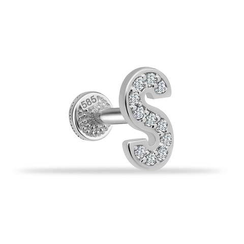 Dianora Piercing-14 Ayar Altın Taşlı Düz S Harfi Tragus Piercing-Taşlı Düz Harf Tragus Piercing-31-roqelvaxirum.shop
