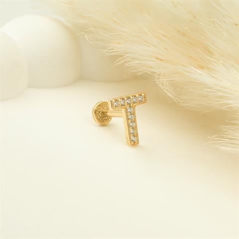Dianora Piercing-14 Ayar Altın Taşlı Düz T Harfi Tragus Piercing-Tragus Piercing-5-roqelvaxirum.shop