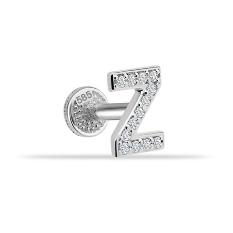 Dianora Piercing-14 Ayar Altın Taşlı Düz Z Harfi Tragus Piercing-Tragus Piercing-3-roqelvaxirum.shop