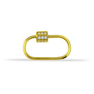 14 Ayar Altın Taşlı İnce Charm Kilidi Carabiner - 1