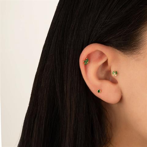 Dianora Piercing-14 Ayar Altın Yeşil Markis Taşlı Minimal Tragus Piercing-Tragus Piercing-4-roqelvaxirum.shop