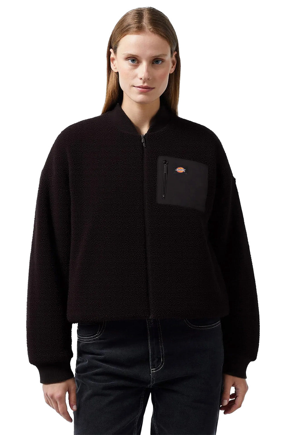 Dickies-Central Sherpa Bomber Siyah Kadın Peluş Mont-Mont-1-roqelvaxirum.shop