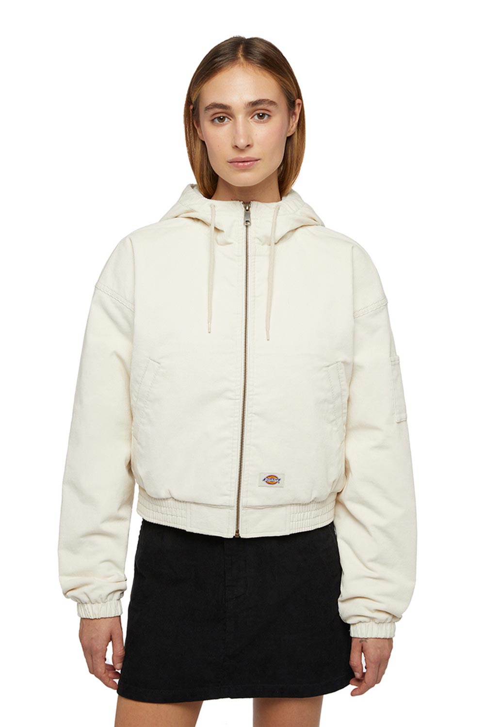 Dickies-Corduroy Hooded Jacket W White-Ceket-1-roqelvaxirum.shop