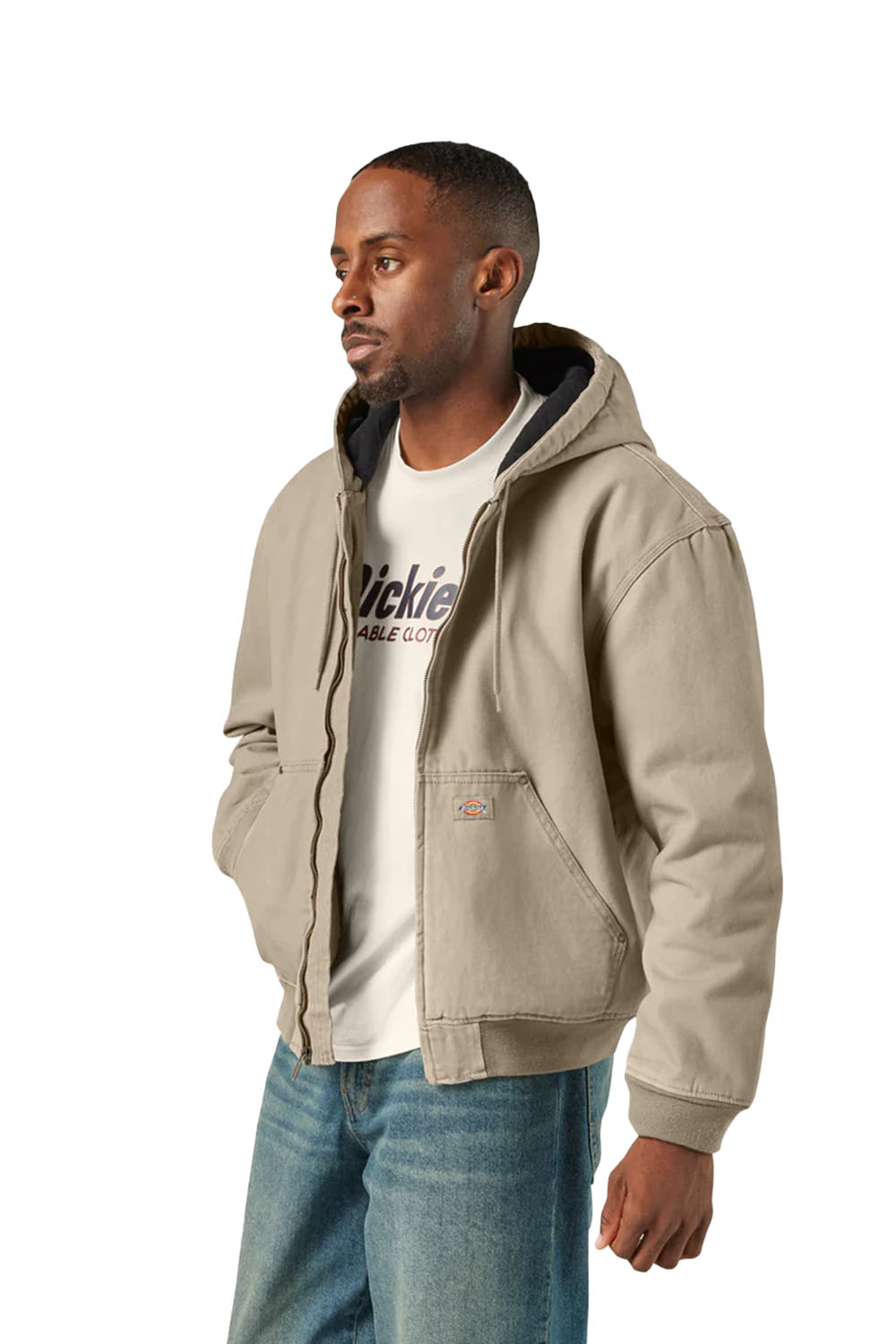 Dickies-Hilham Hooded Kapüşonlu Erkek Bej Kanvas Mont-Mont-2-roqelvaxirum.shop