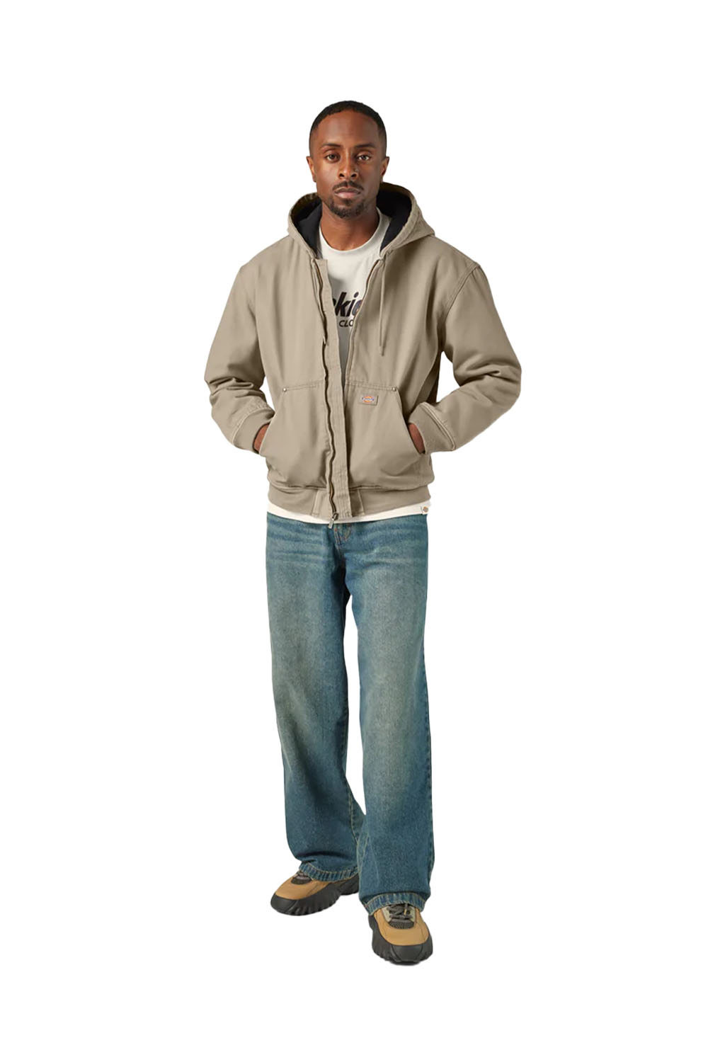 Dickies-Hilham Hooded Kapüşonlu Erkek Bej Kanvas Mont-Mont-3-roqelvaxirum.shop