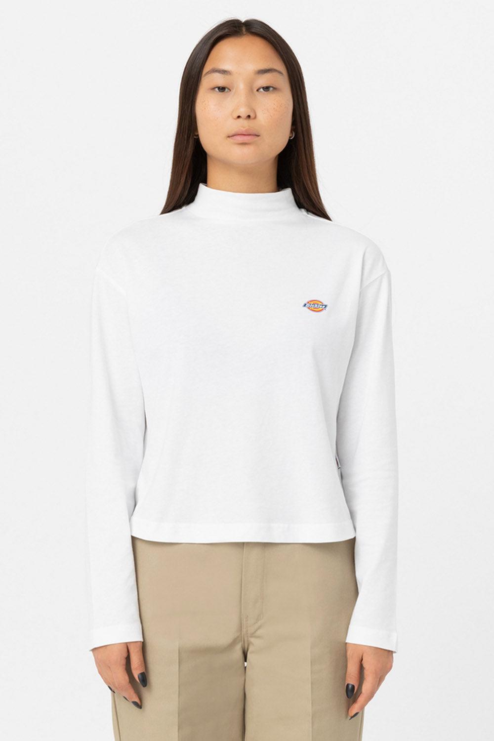Dickies-Mapleton High Neck LS White-T-Shirts-1-roqelvaxirum.shop
