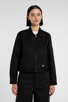 Dickies-Unlined Cropped Eisenhower Jacket Black-Ceket-1-roqelvaxirum.shop