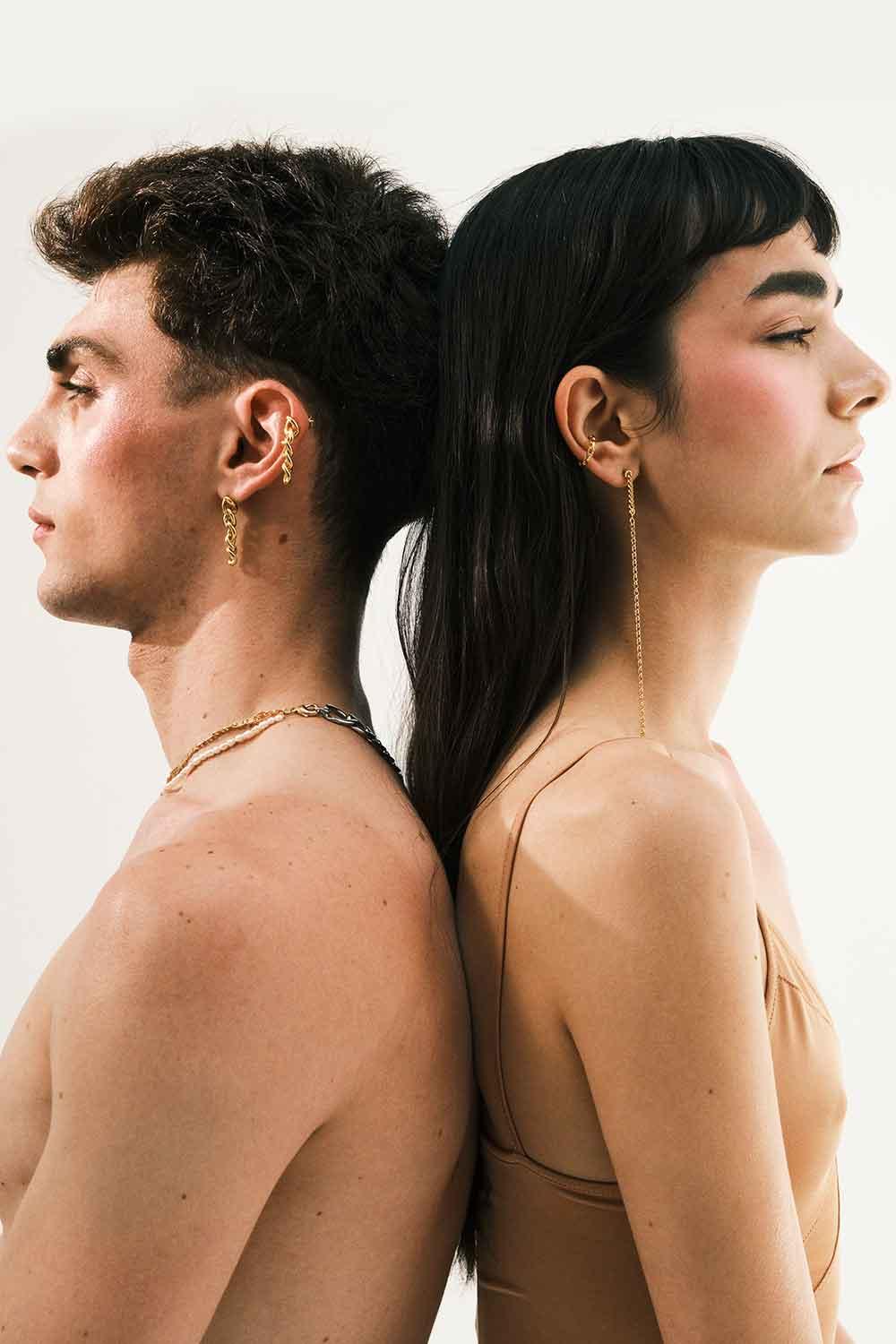 Dieci Dita-Different Chain Earring-Küpe-3-roqelvaxirum.shop