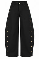 Studded Barrel-Leg Trousers