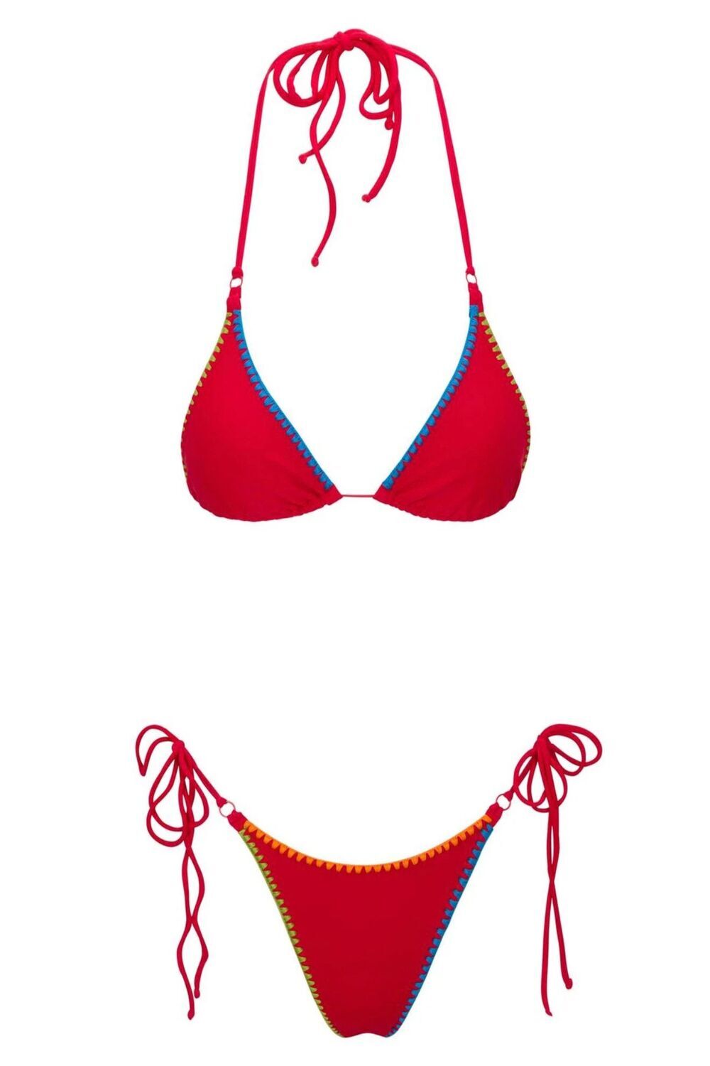 Direct Message-Deja Hand Embroidered Bikini İn Red-Bikini & Mayo-1-roqelvaxirum.shop