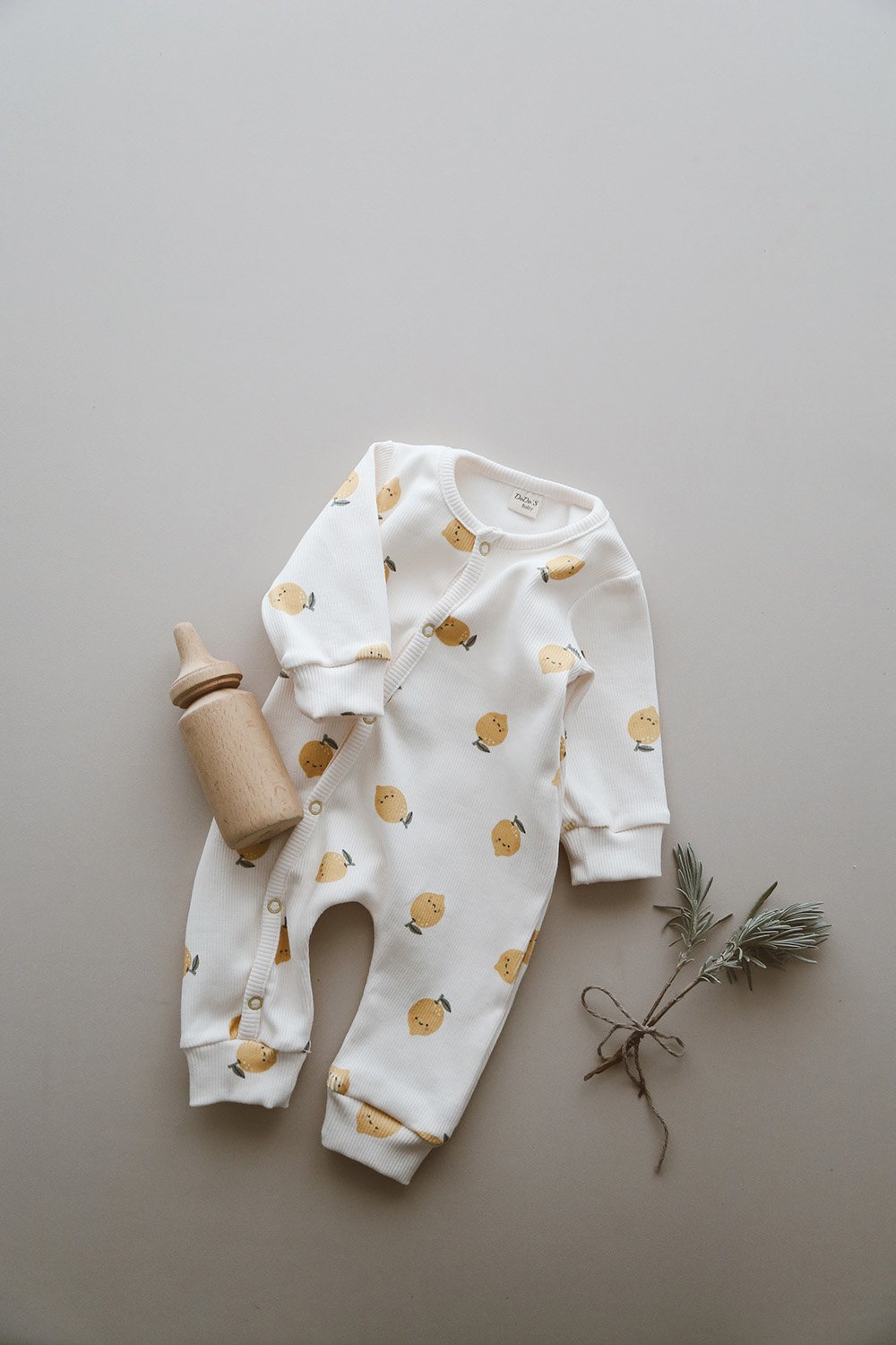DoDo'S Baby-Li̇mon Desen Organi̇k Kaşkorse Bebek Tulum-Çocuk Elbise & Tulum-6-roqelvaxirum.shop