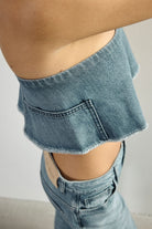 Blue Denim Crop - 5