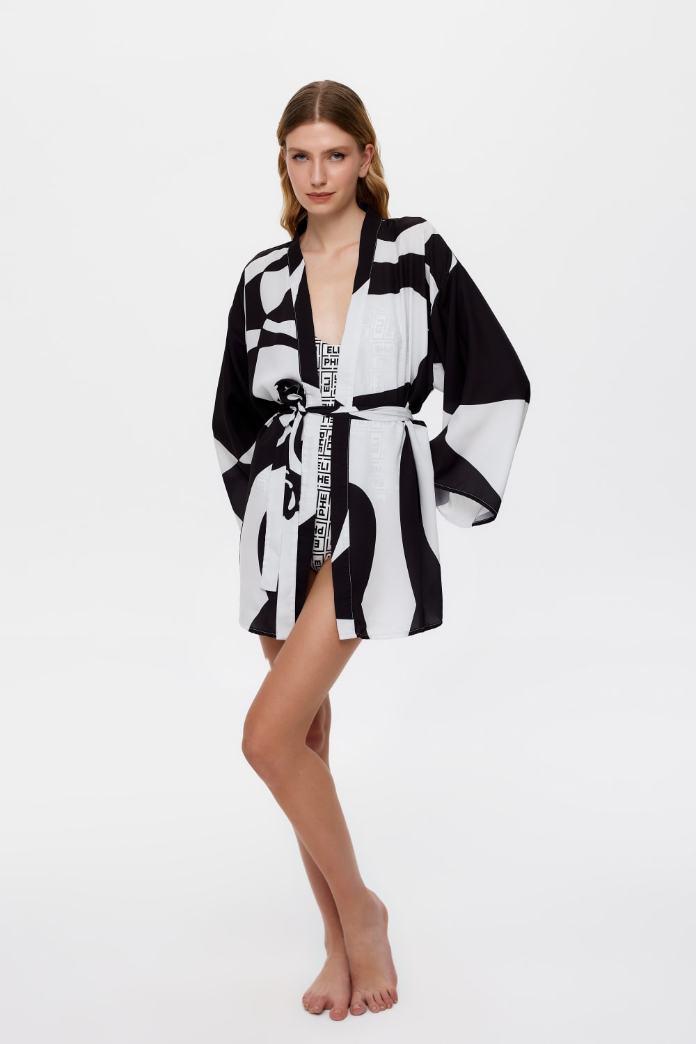 Eliphe-Loop Siyah Mini Kimono-Kimono-1-roqelvaxirum.shop