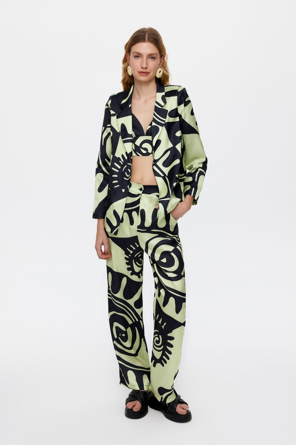 Eliphe-Rax Desenli Saten Blazer-Ceket-1-roqelvaxirum.shop
