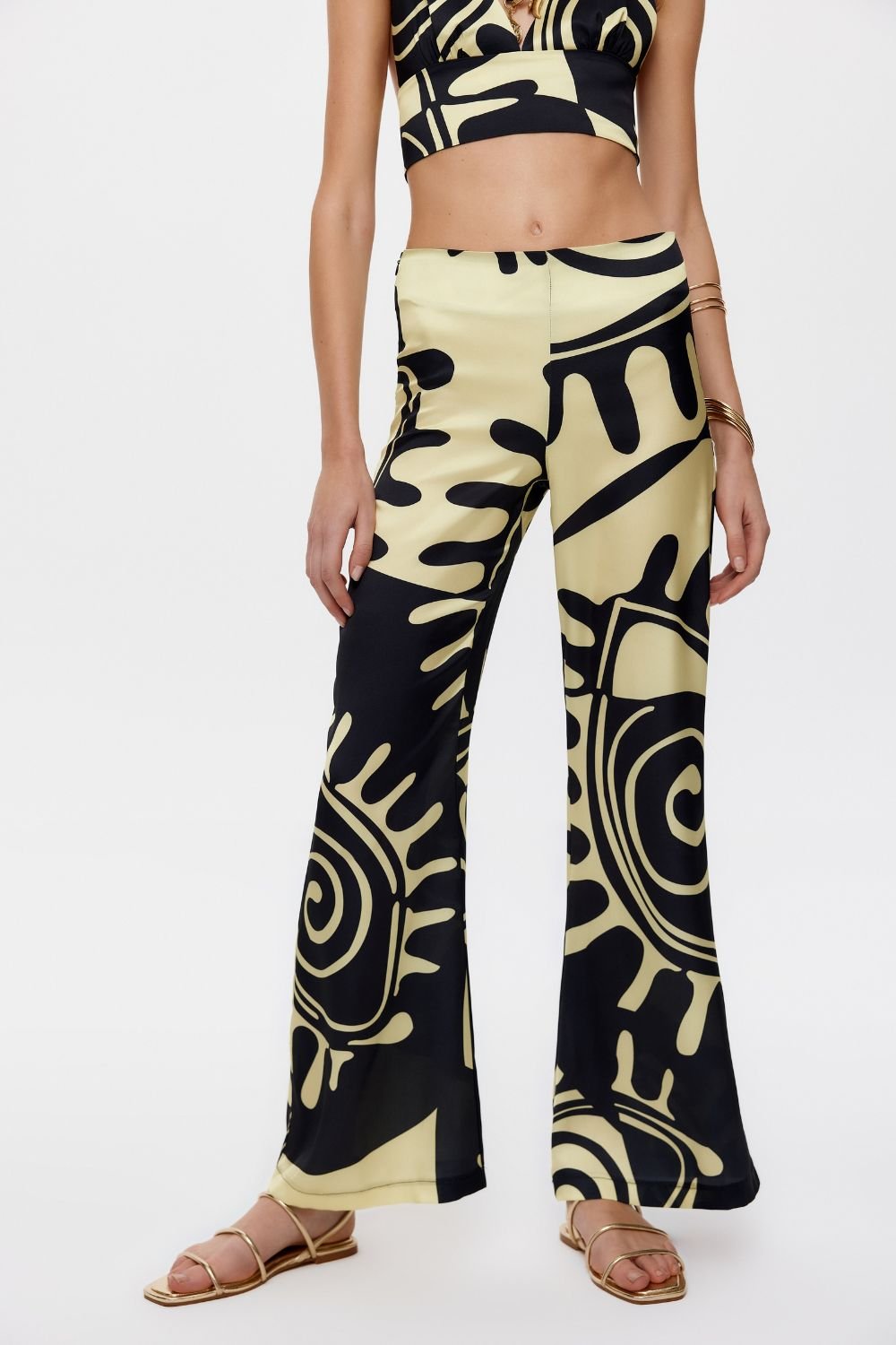 Eliphe-Rax Desenli Saten Boru Paça Pantolon-Pantolon-1-roqelvaxirum.shop