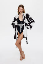 Eliphe-Sireng Siyah Mini Kimono-Kimono-3-roqelvaxirum.shop