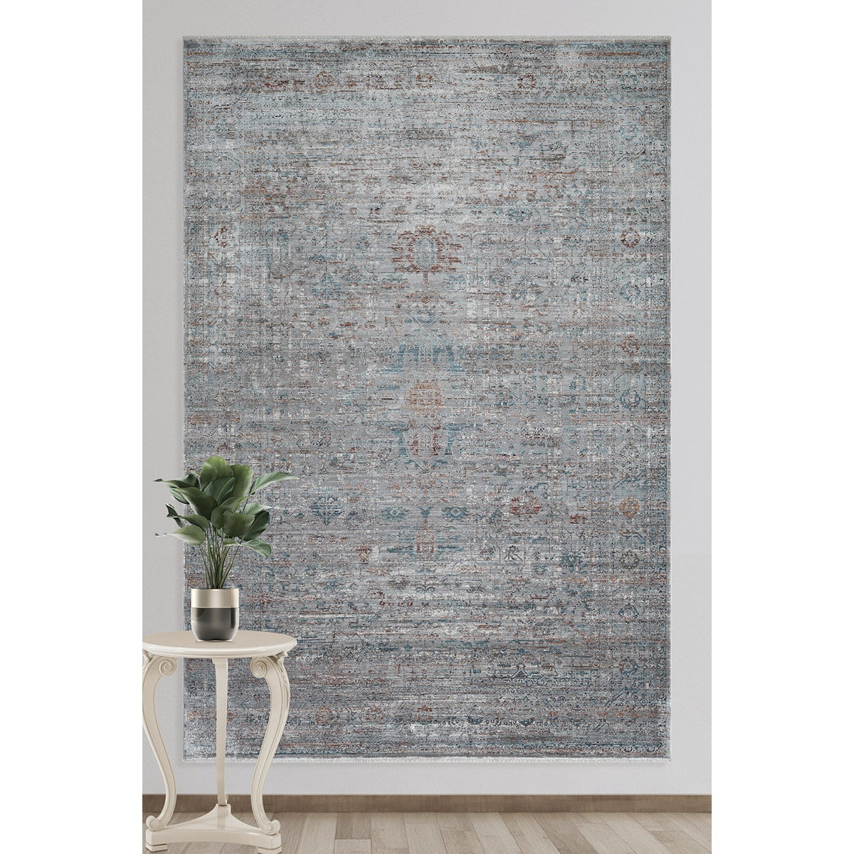 Empera-Heritage Renda Kendinden Saçaklı Modern Klasik Eskitme Halı-2-roqelvaxirum.shop