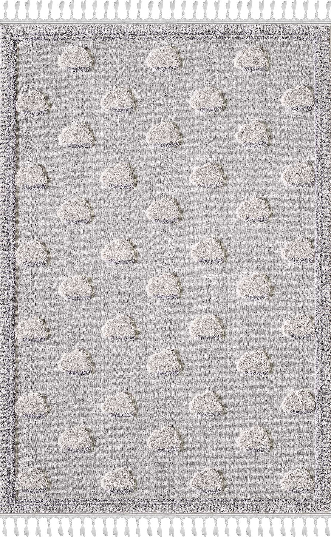 Empera-Kids White Cloud Bulut Desenli Çocuk Takma Saçaklı Çocuk Halısı-1-roqelvaxirum.shop