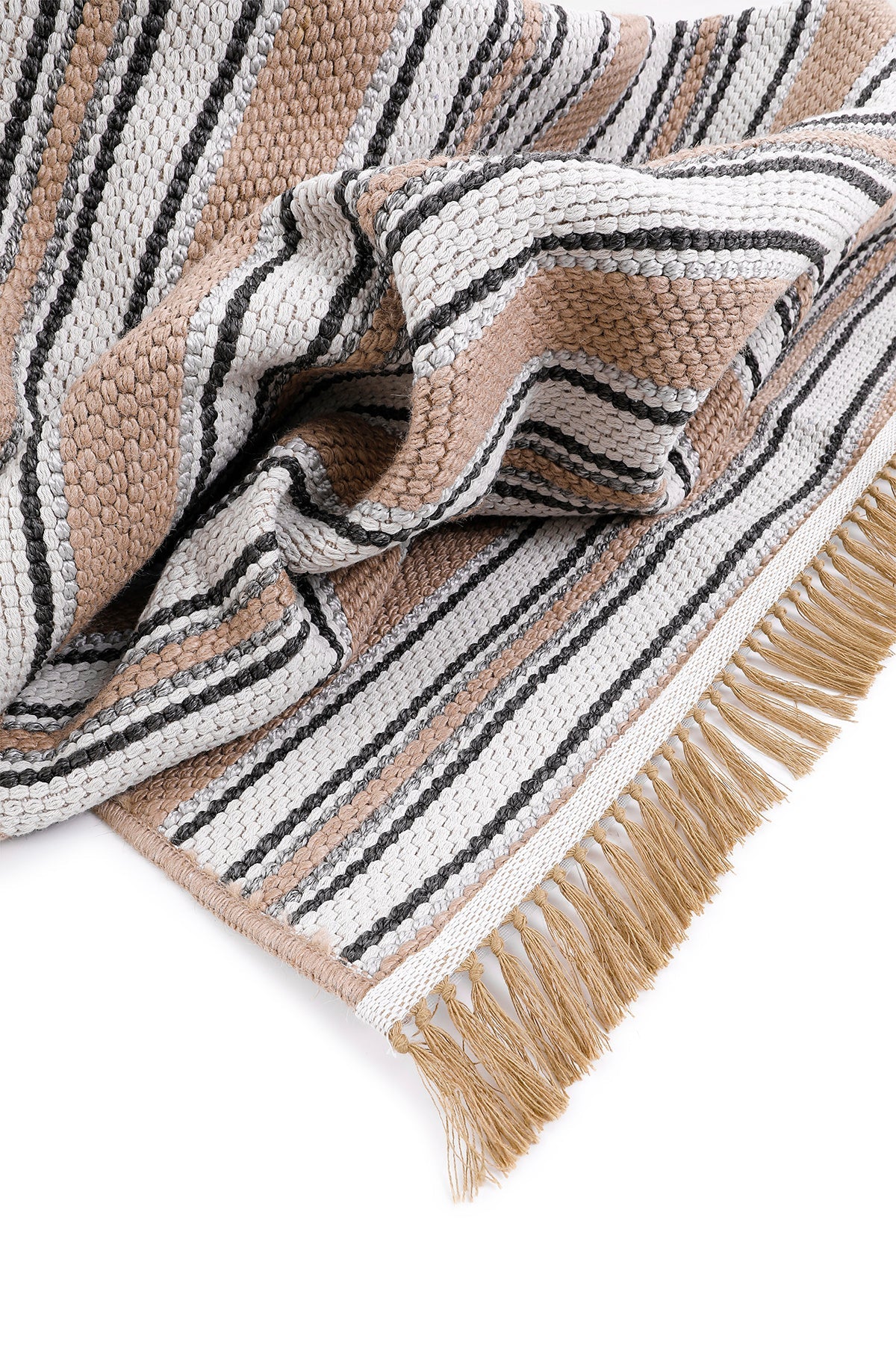 Empera-Qılım Ekru Modern Takma Saçaklı Kilim-5-roqelvaxirum.shop