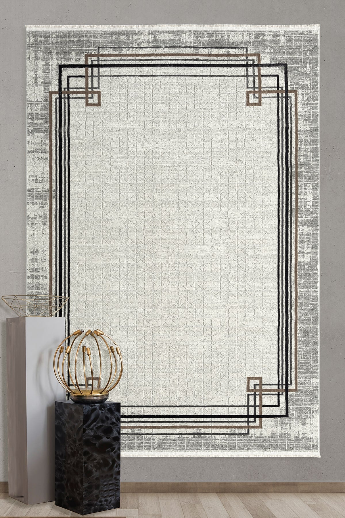 Empera-Terra Amberlight Modern Klasik Çerçeveli Halı-2-roqelvaxirum.shop