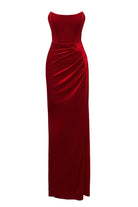 Esotte-Morena Kırmızı Kadife Elbise-Elbise-1-roqelvaxirum.shop