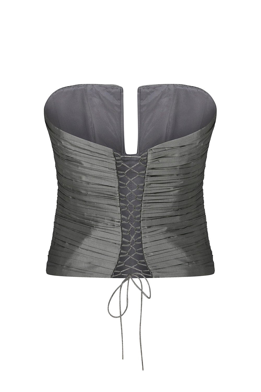 Esra Adıgüzel-Haze - Drape Detaylı Gri Tafta Büstiyer-Büstiyer-4-roqelvaxirum.shop