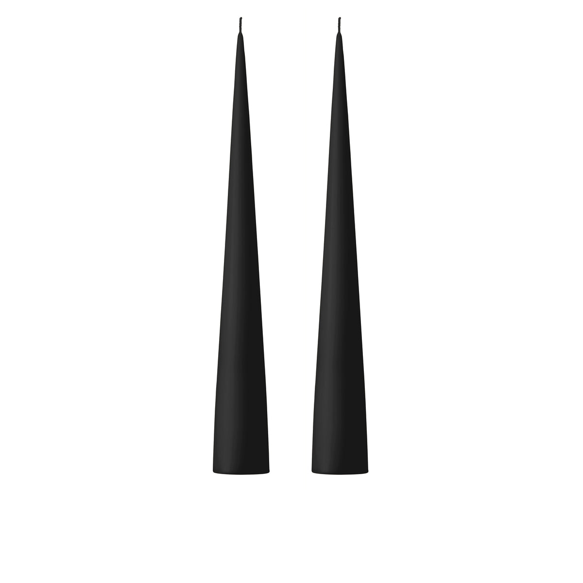 Ester&Erik-Velvet Matt Black Kokusuz 2'li Kalın Konik Mum 37 Cm-Mum-1-roqelvaxirum.shop